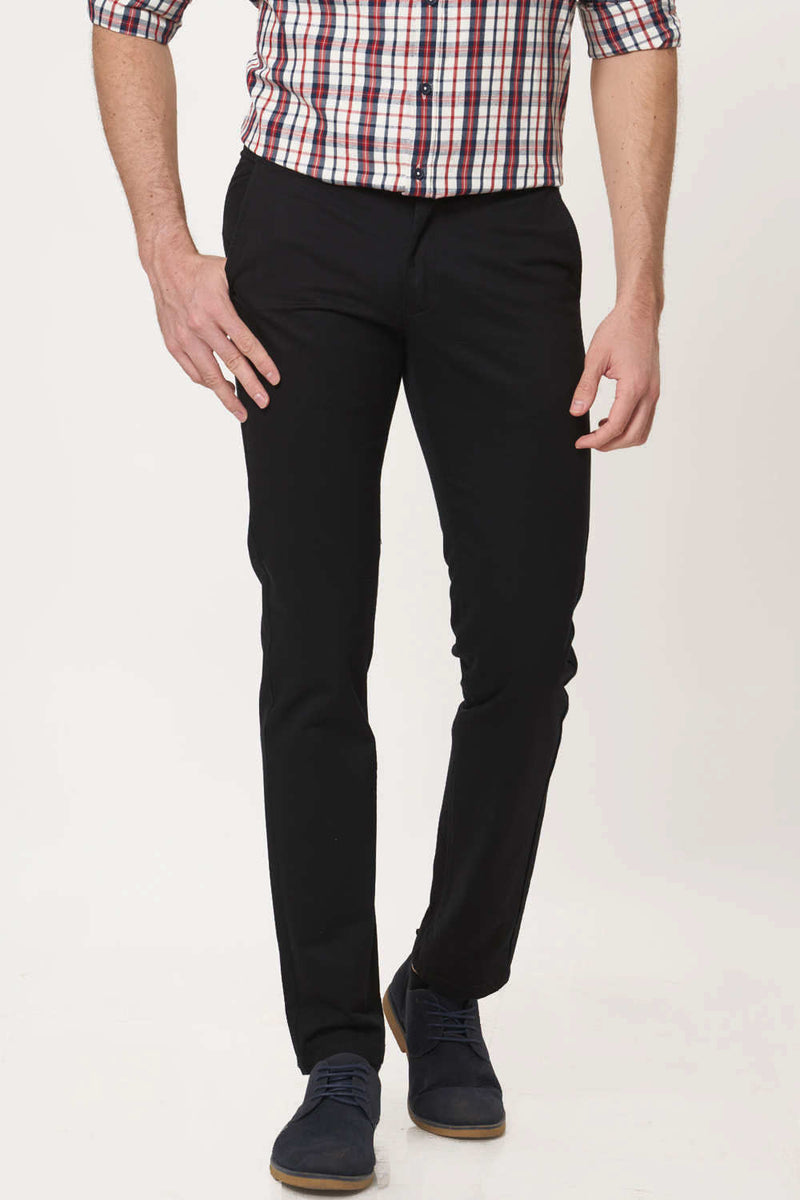 BASICS TAPERED FIT COTTON TROUSER