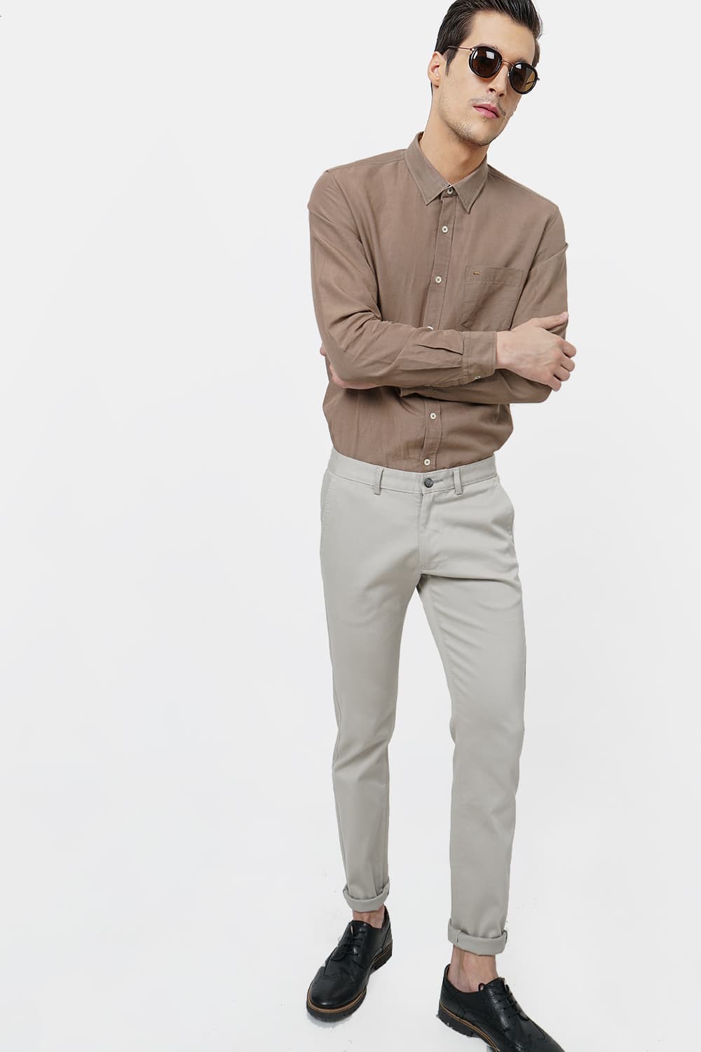 BASICS SLIM FIT STRETCH TROUSER