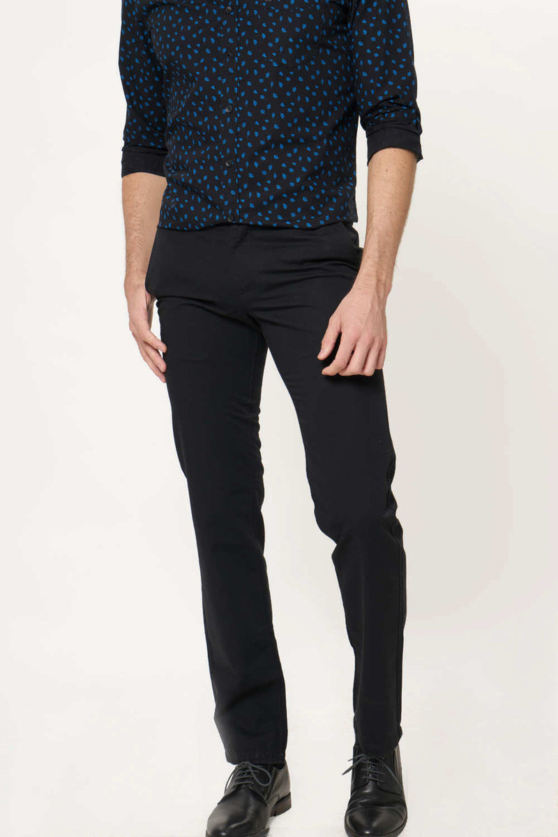 BASICS TAPERED FIT COTTON TROUSER