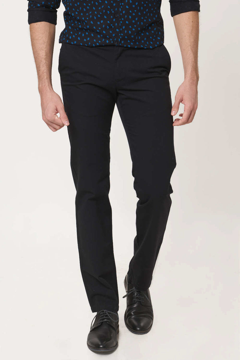 BASICS TAPERED FIT COTTON TROUSER