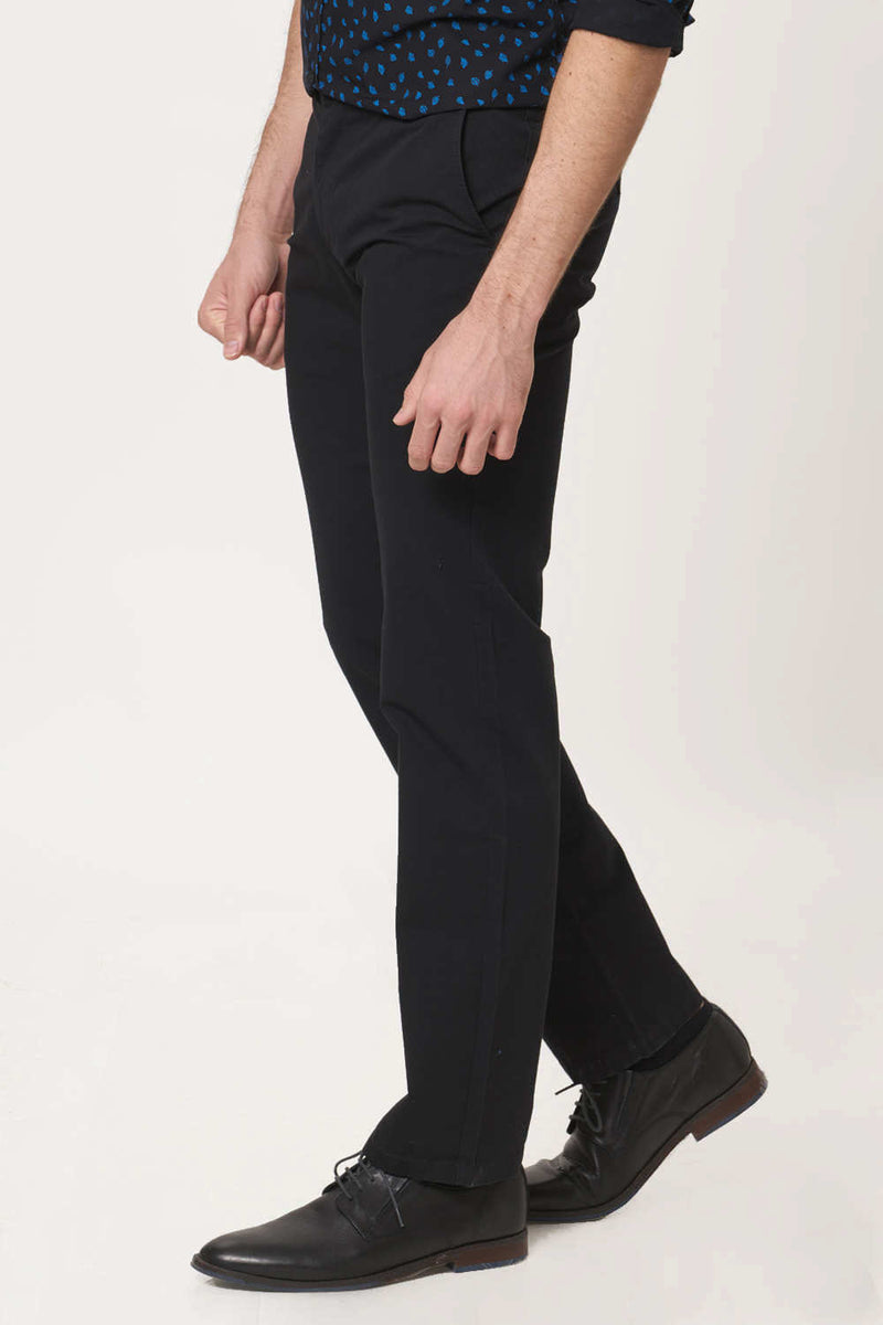 BASICS TAPERED FIT COTTON TROUSER