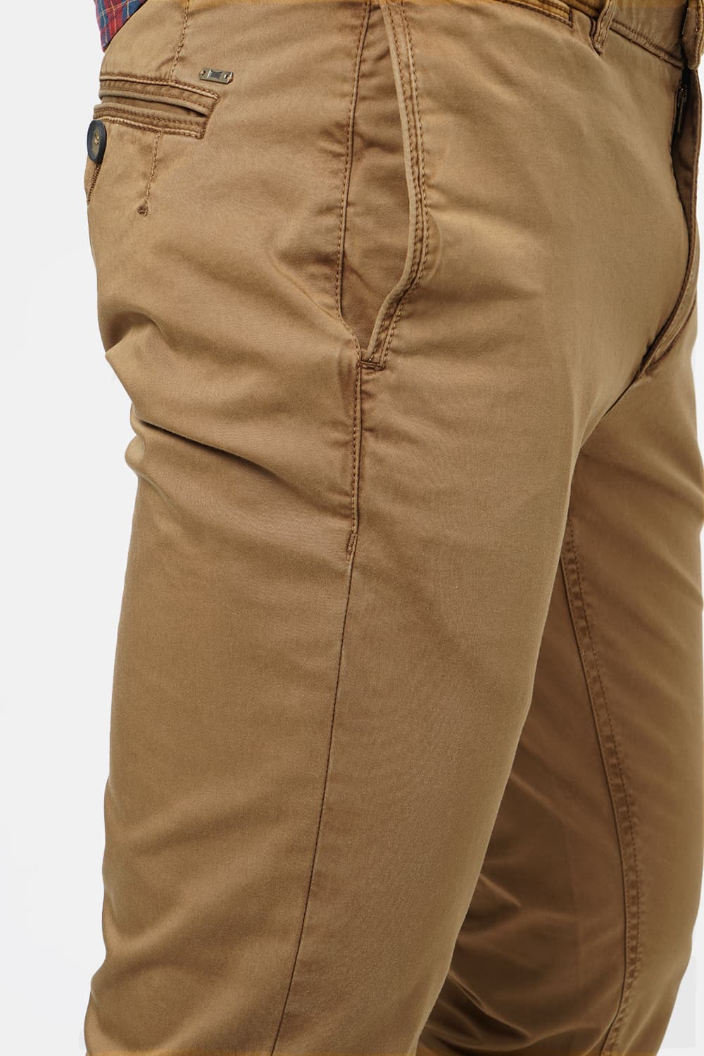 BASICS TAPERED FIT SATIN STRETCH TROUSER