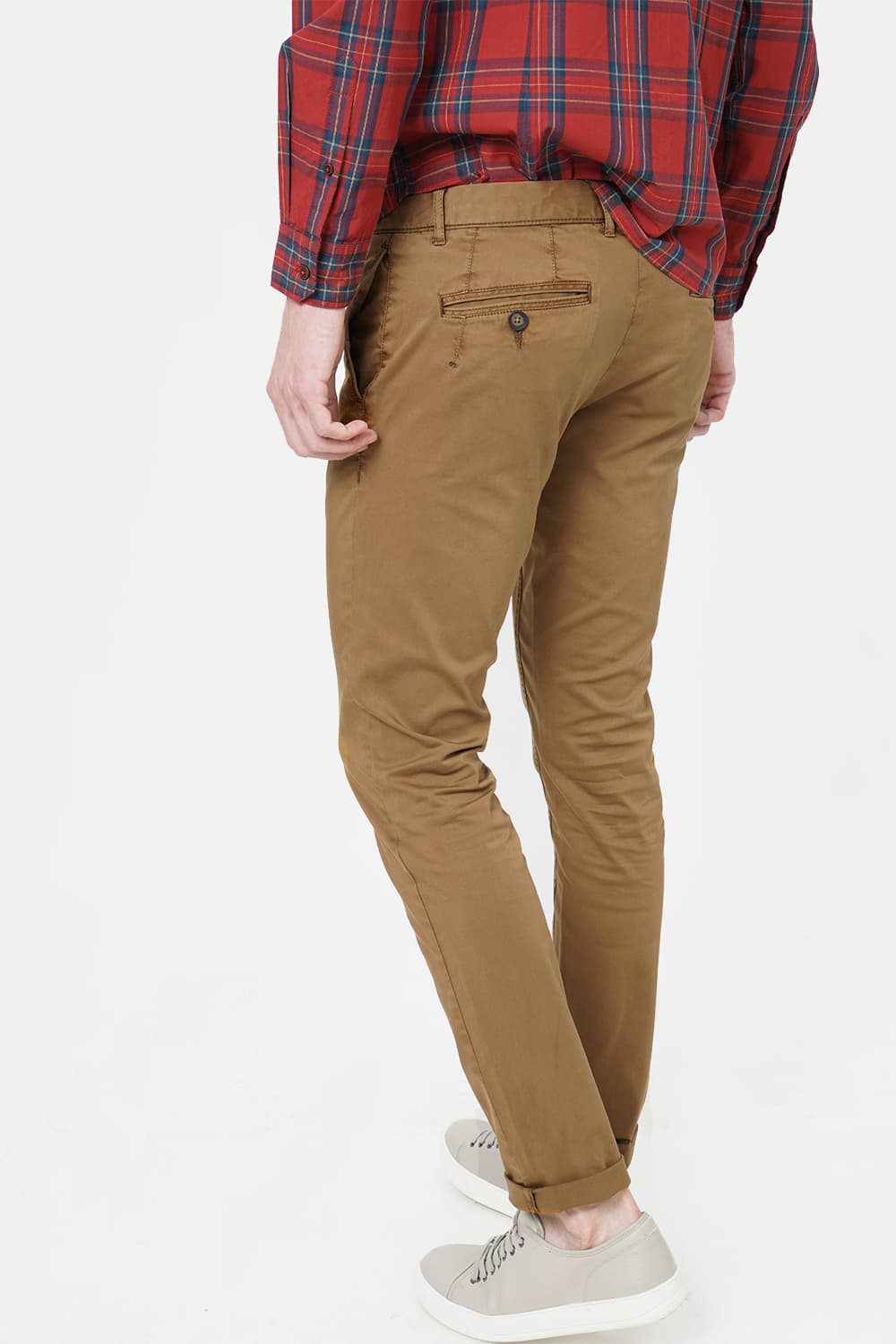 BASICS TAPERED FIT SATIN STRETCH TROUSER