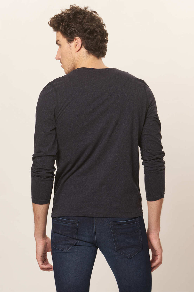 BASICS MUSCLE FIT HENLEY FULL SLEEVE T.SHIRT