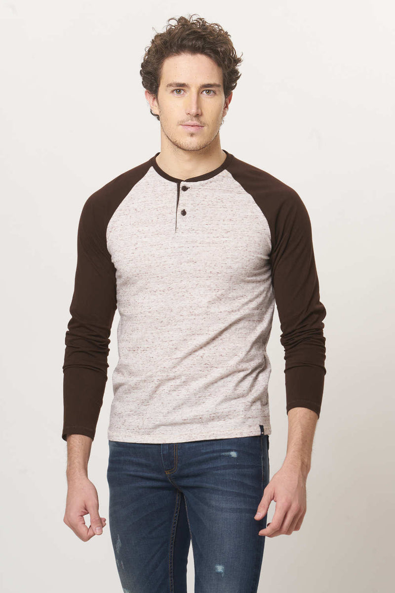 BASICS MUSCLE FIT RAGLAN LONG SLEEVE T.SHIRT