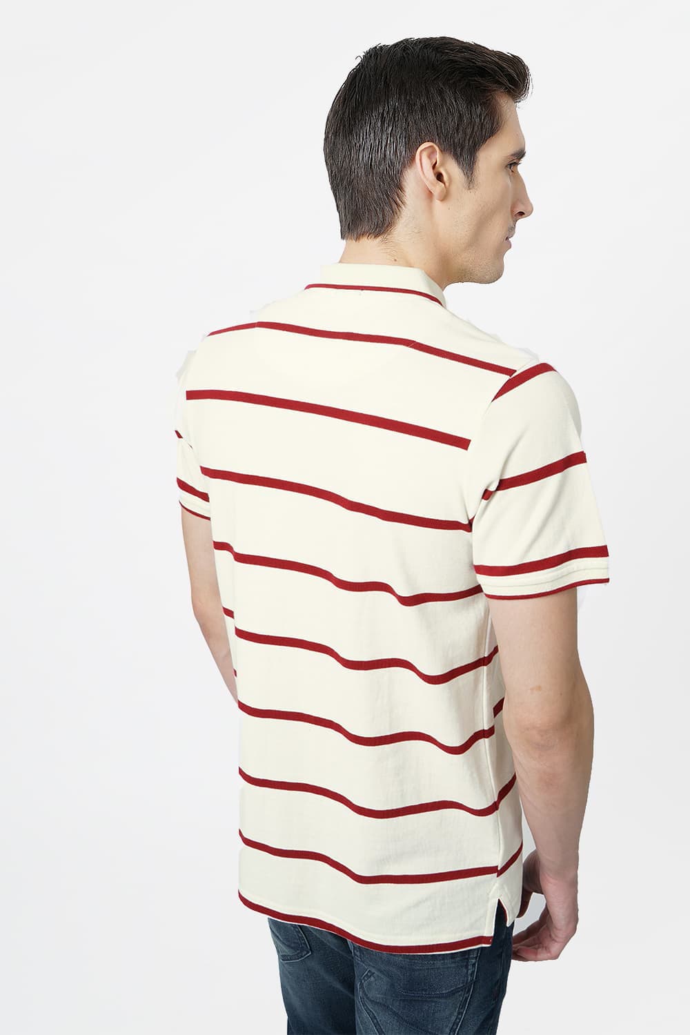 BASICS MUSCLE FIT POLO STRIPES T.SHIRT