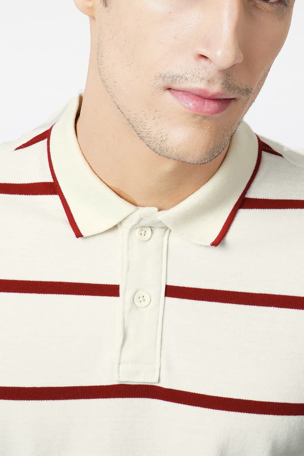 BASICS MUSCLE FIT POLO STRIPES T.SHIRT