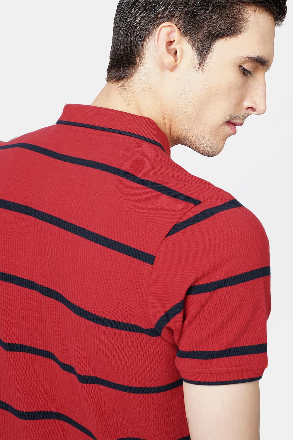 BASICS MUSCLE FIT POLO STRIPES T.SHIRT