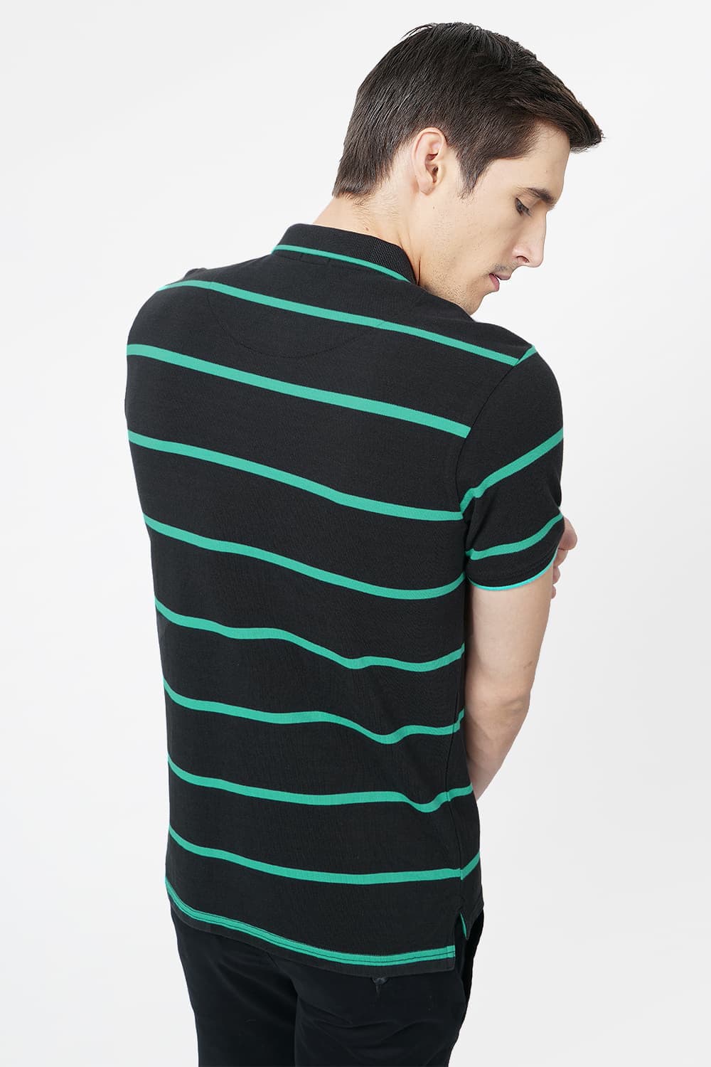 BASICS MUSCLE FIT POLO STRIPES T.SHIRT