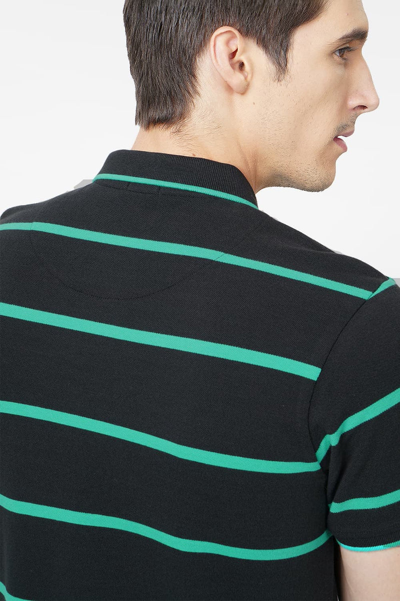 BASICS MUSCLE FIT POLO STRIPES T.SHIRT