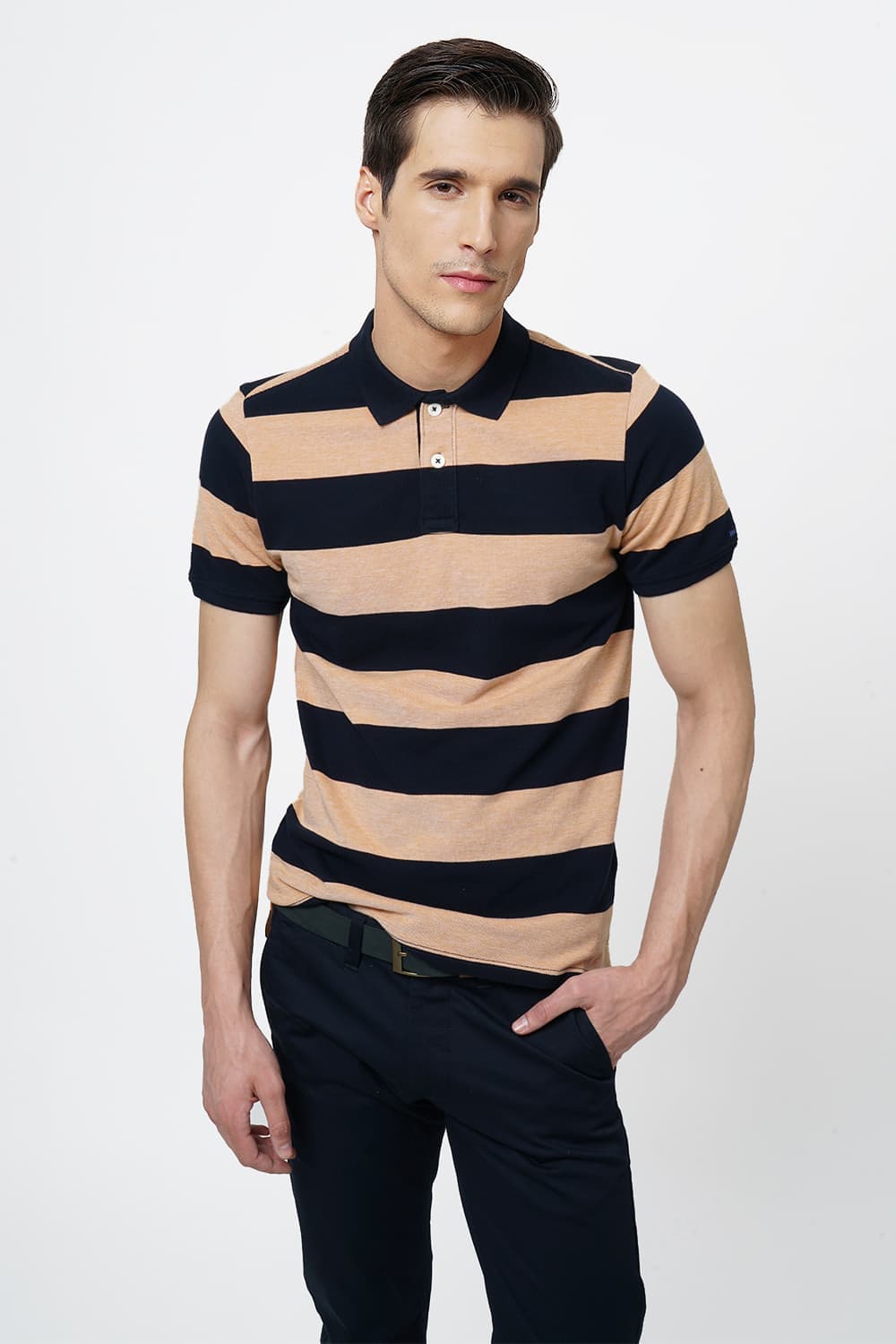 BASICS MUSCLE FIT POLO T.SHIRT