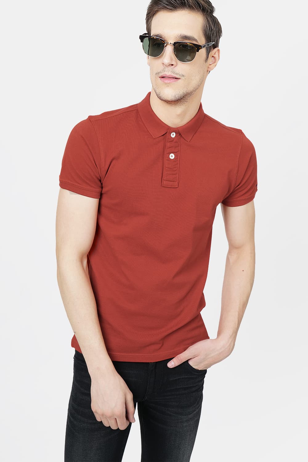 BASICS MUSCLE FIT POLO T.SHIRT