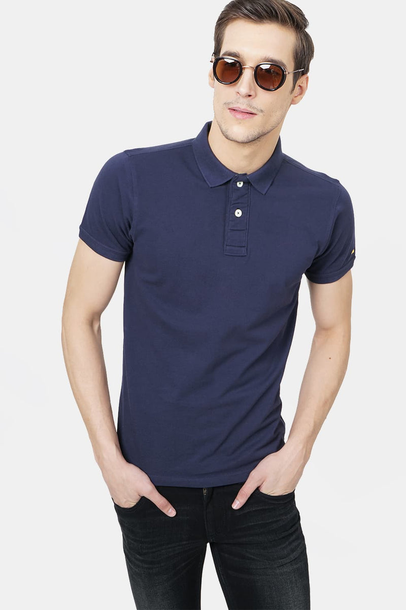 BASICS MUSCLE FIT POLO T.SHIRT