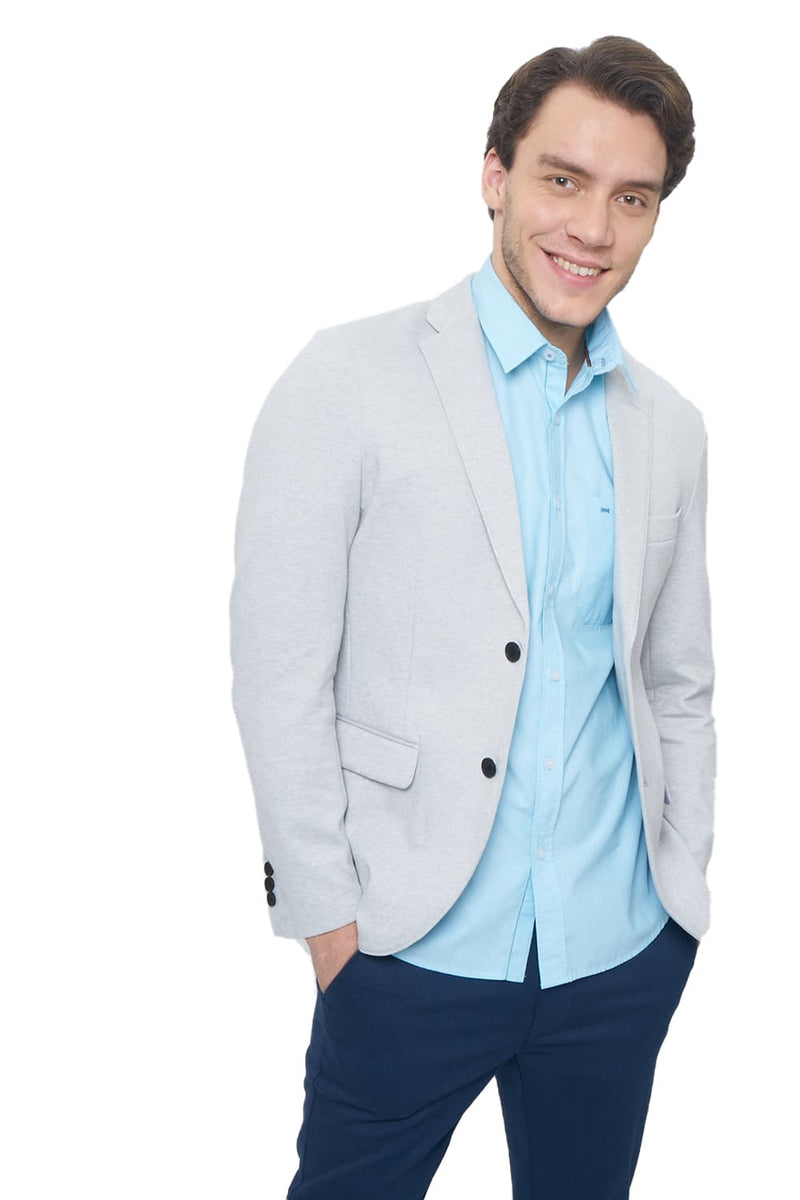 BASICS COMFORT FIT 2 BUTTON KNIT BLAZER