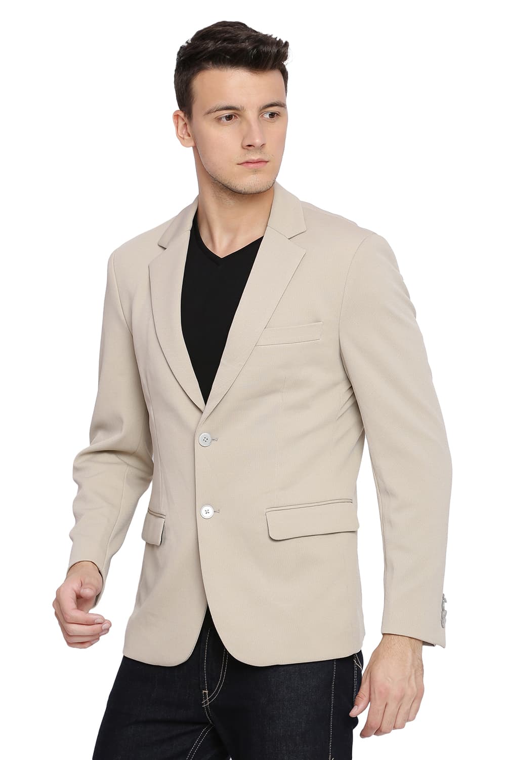 BASICS COMFORT FIT 2 BUTTON KNIT BLAZER