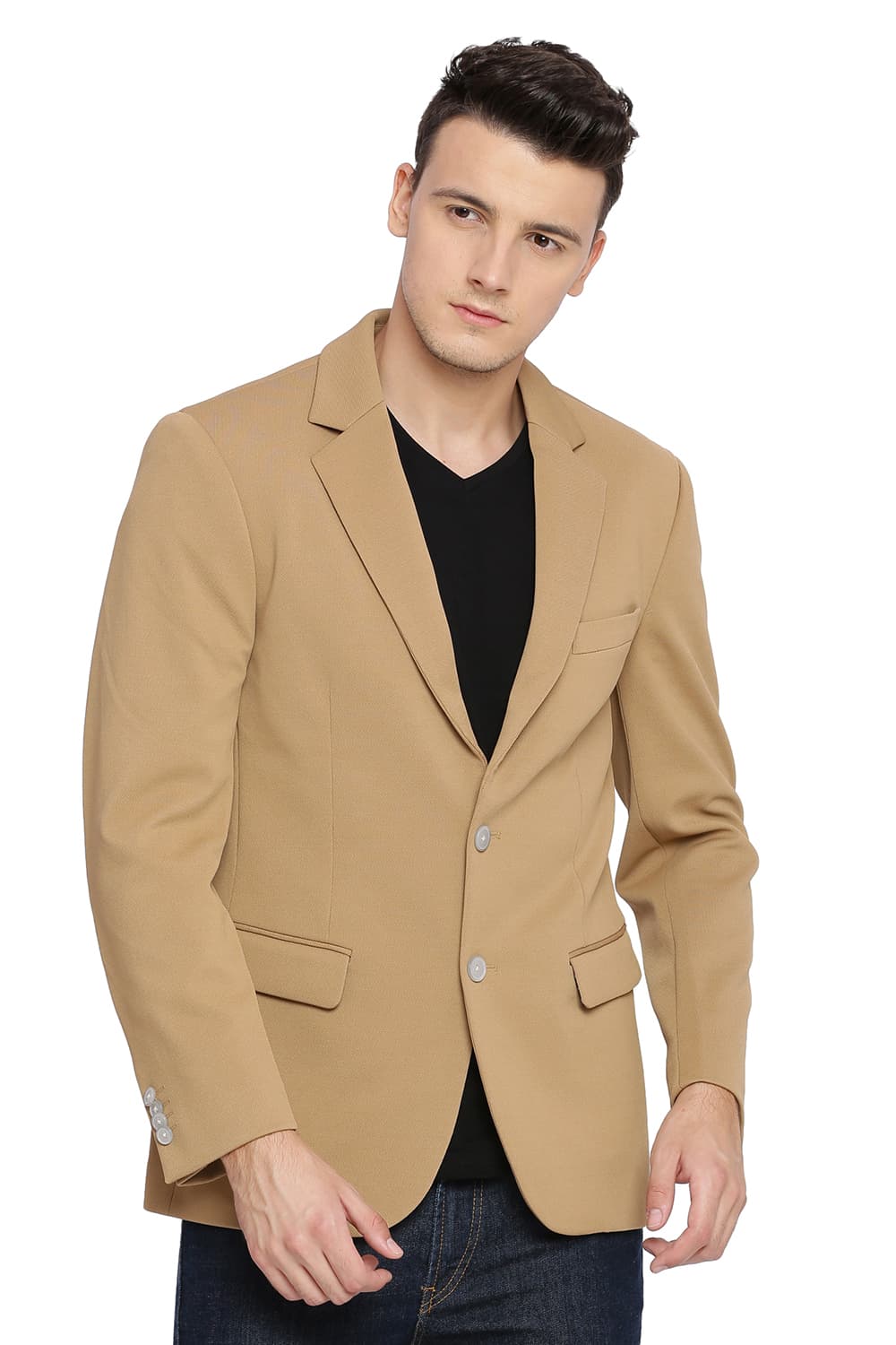 BASICS COMFORT FIT 2 BUTTON KNIT BLAZER