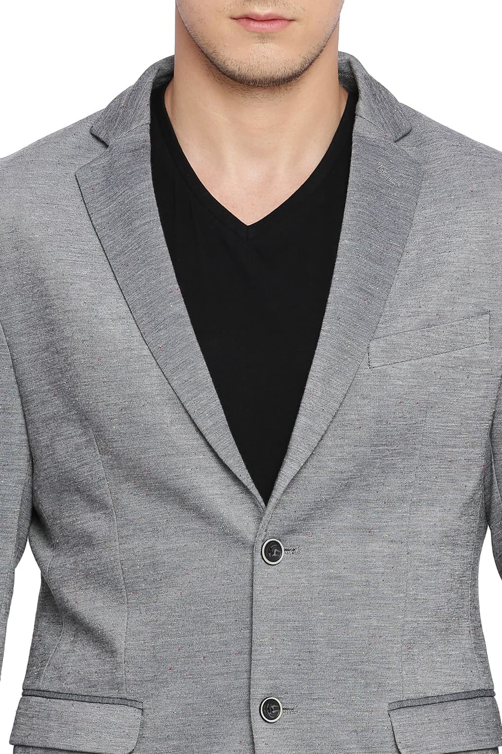 BASICS COMFORT FIT 2 BUTTON KNIT BLAZER