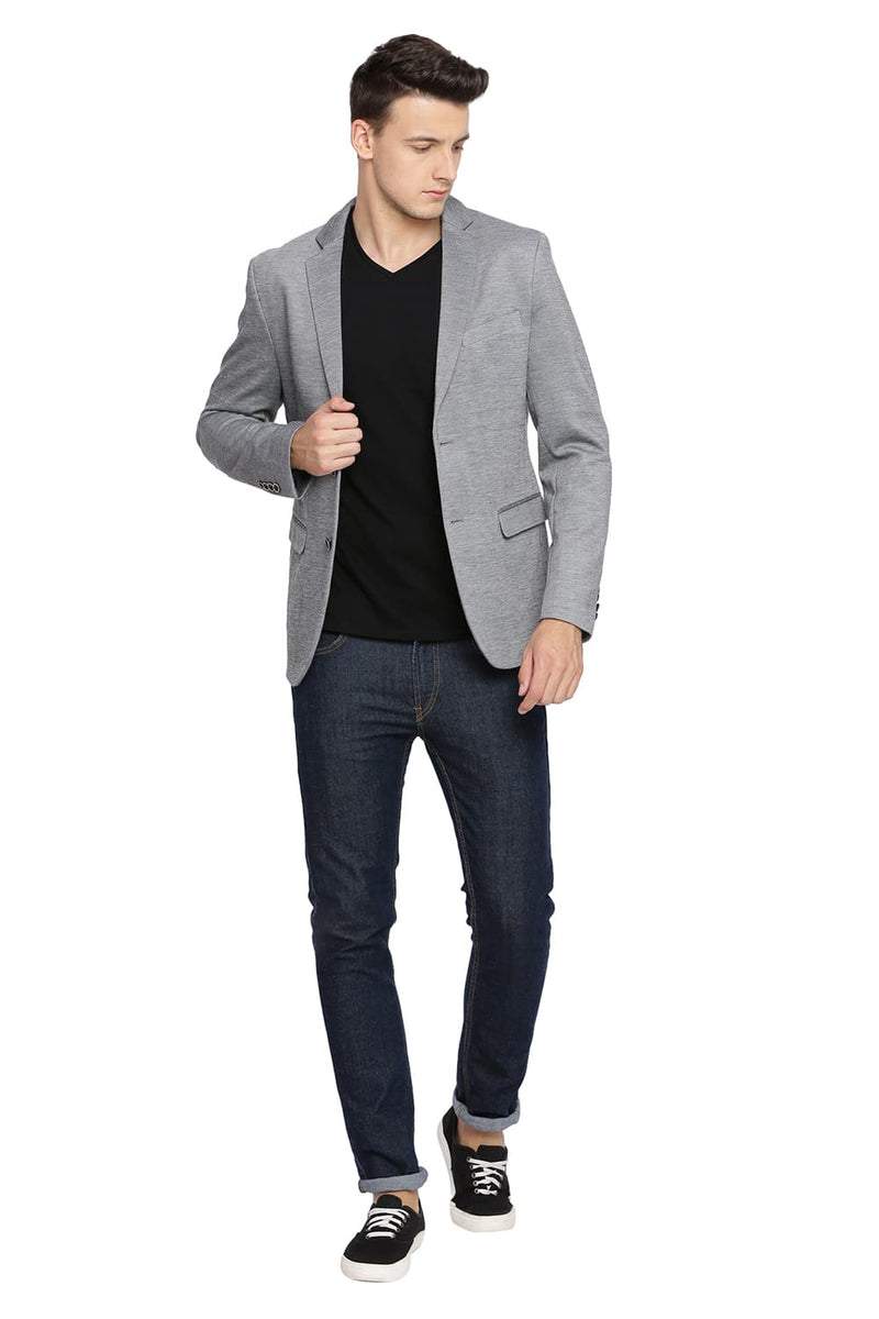 BASICS COMFORT FIT 2 BUTTON KNIT BLAZER