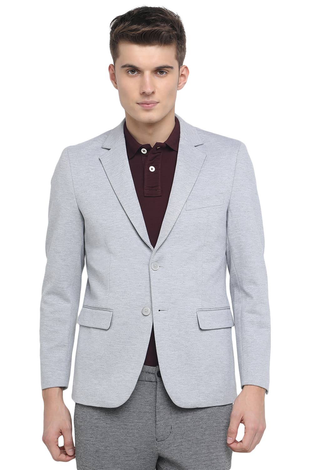 BASICS COMFORT FIT 2 BUTTON KNIT BLAZER