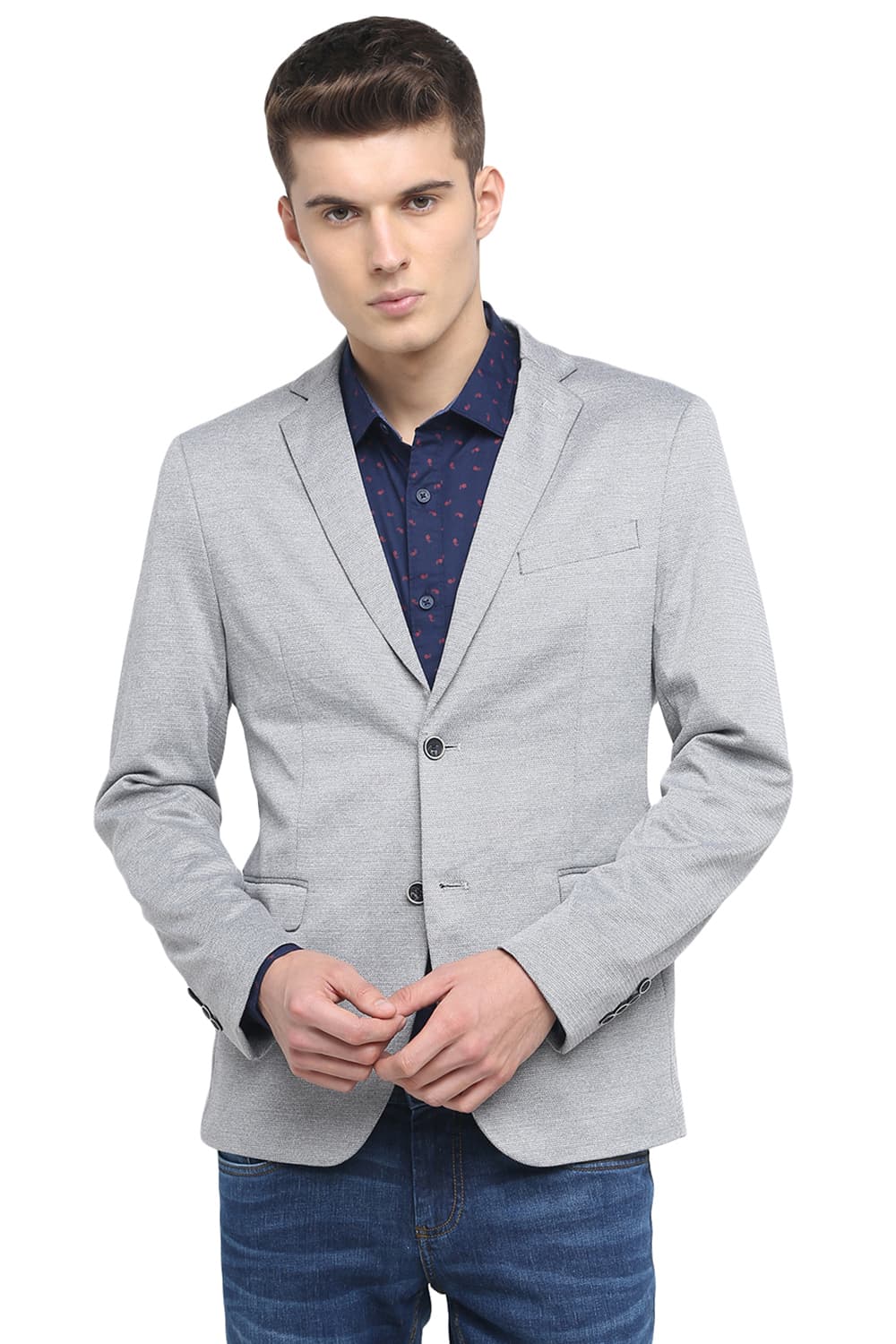 BASICS COMFORT FIT 2 BUTTON KNIT BLAZER