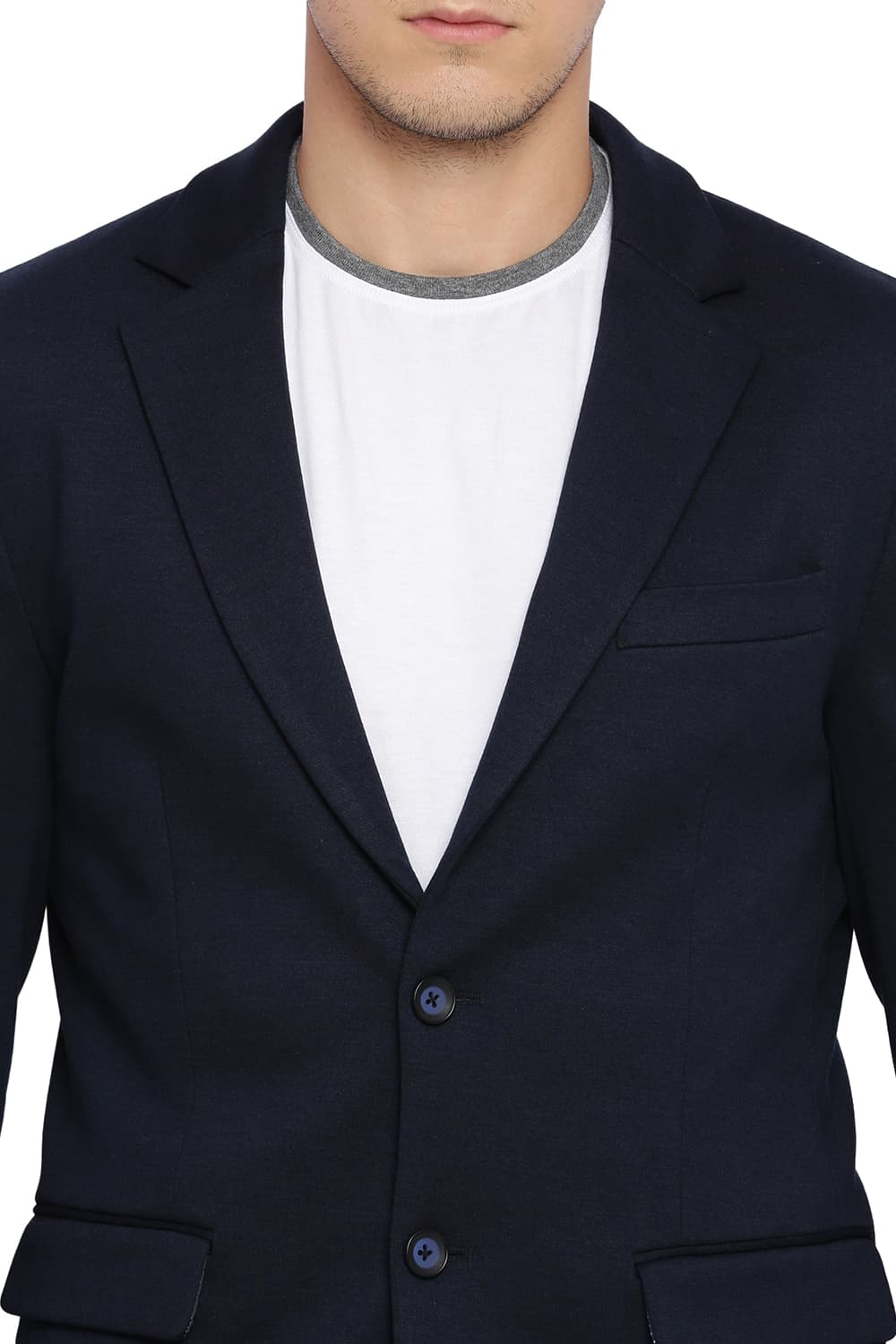 BASICS COMFORT FIT 2 BUTTON KNIT BLAZER