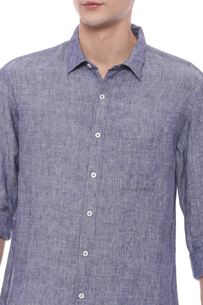 BASICS SLIM FIT LINEN SHIRT