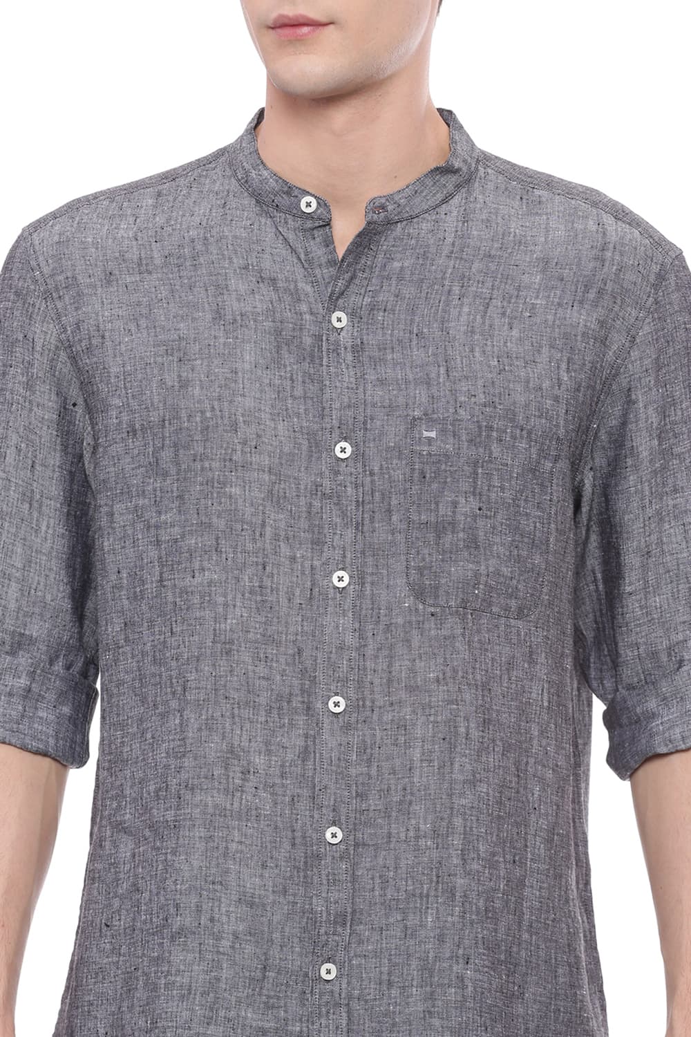 BASICS SLIM FIT LINEN SHIRT