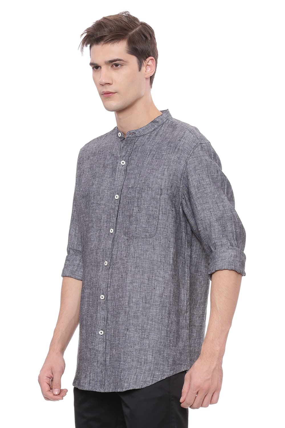 BASICS SLIM FIT LINEN SHIRT