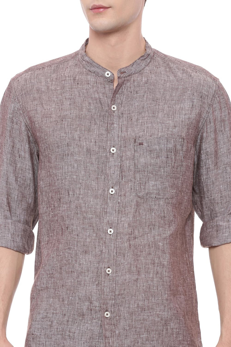 BASICS SLIM FIT LINEN SHIRT