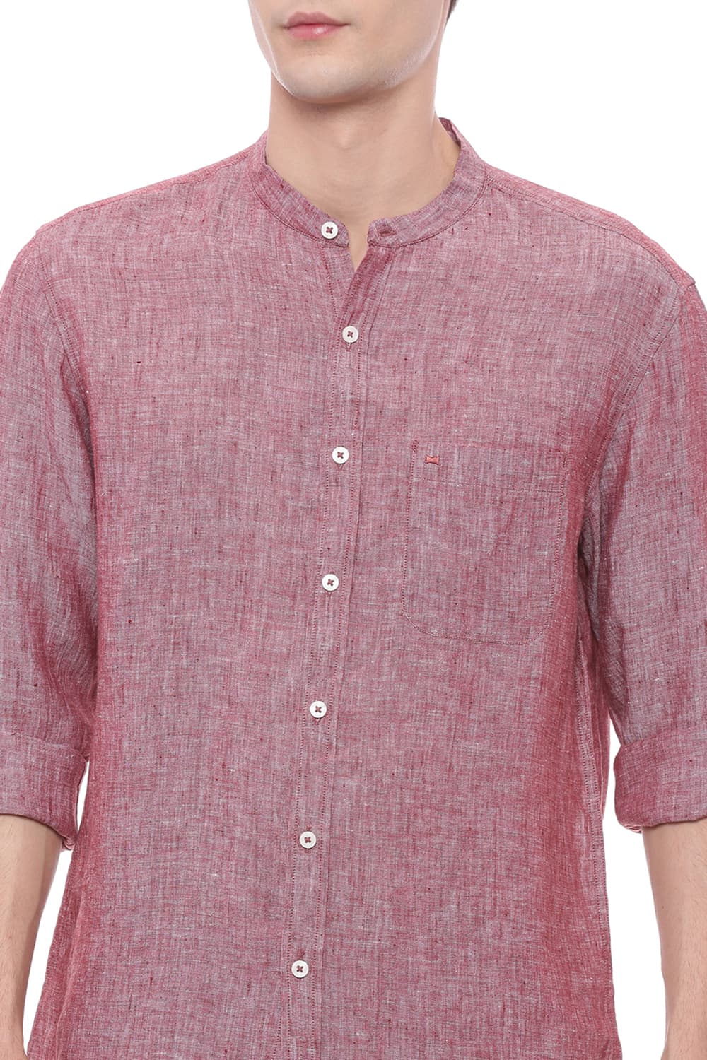 BASICS SLIM FIT LINEN SHIRT