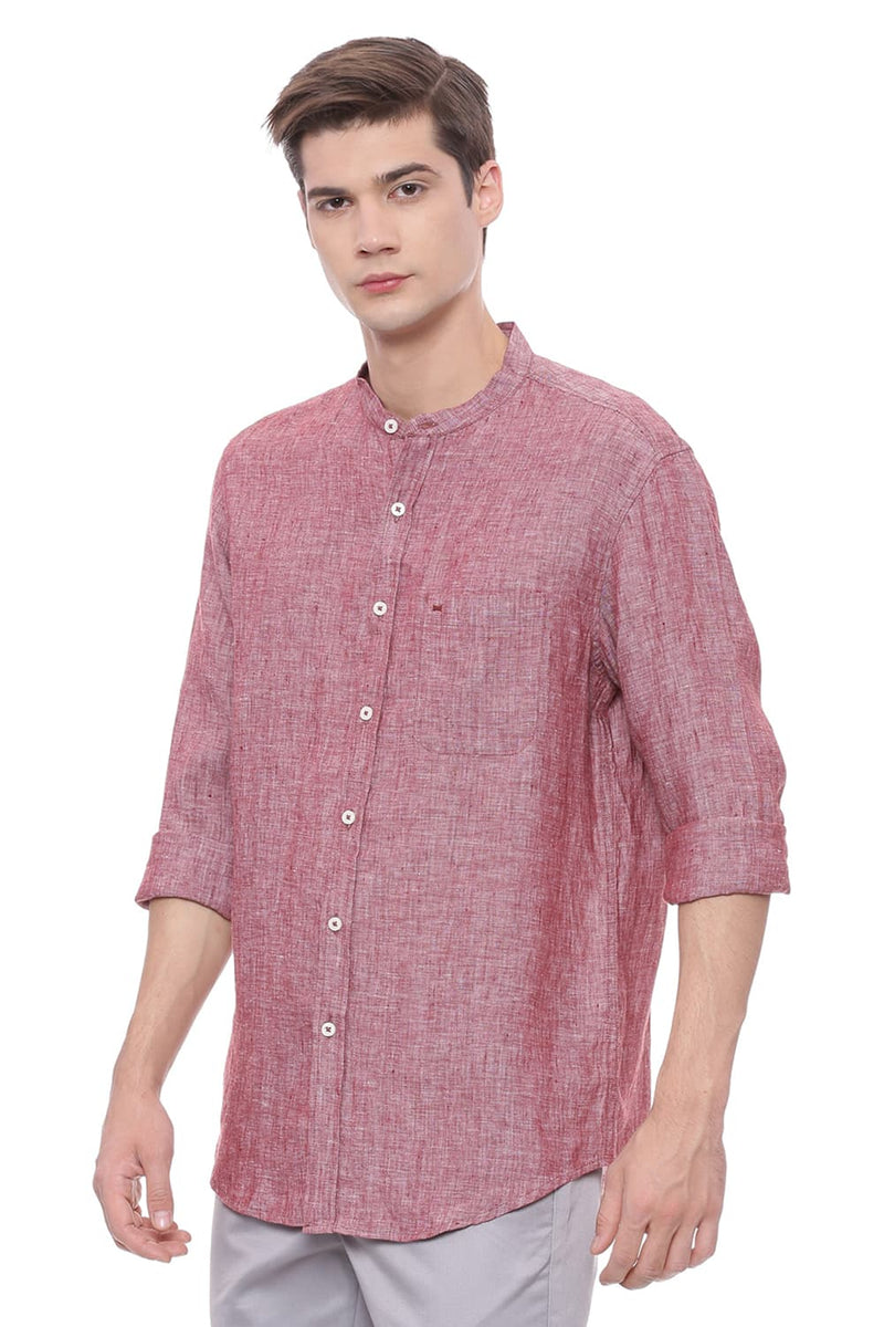 BASICS SLIM FIT LINEN SHIRT