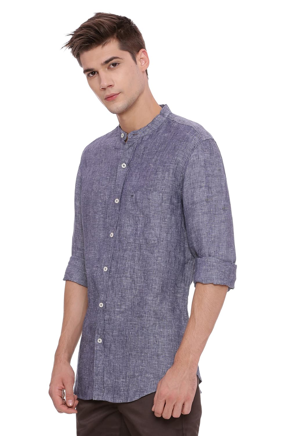 BASICS SLIM FIT LINEN SHIRT