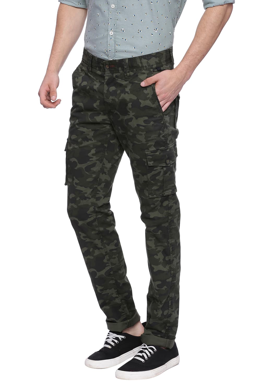 BASICS TAPERED FIT CARGO STRETCH TROUSER