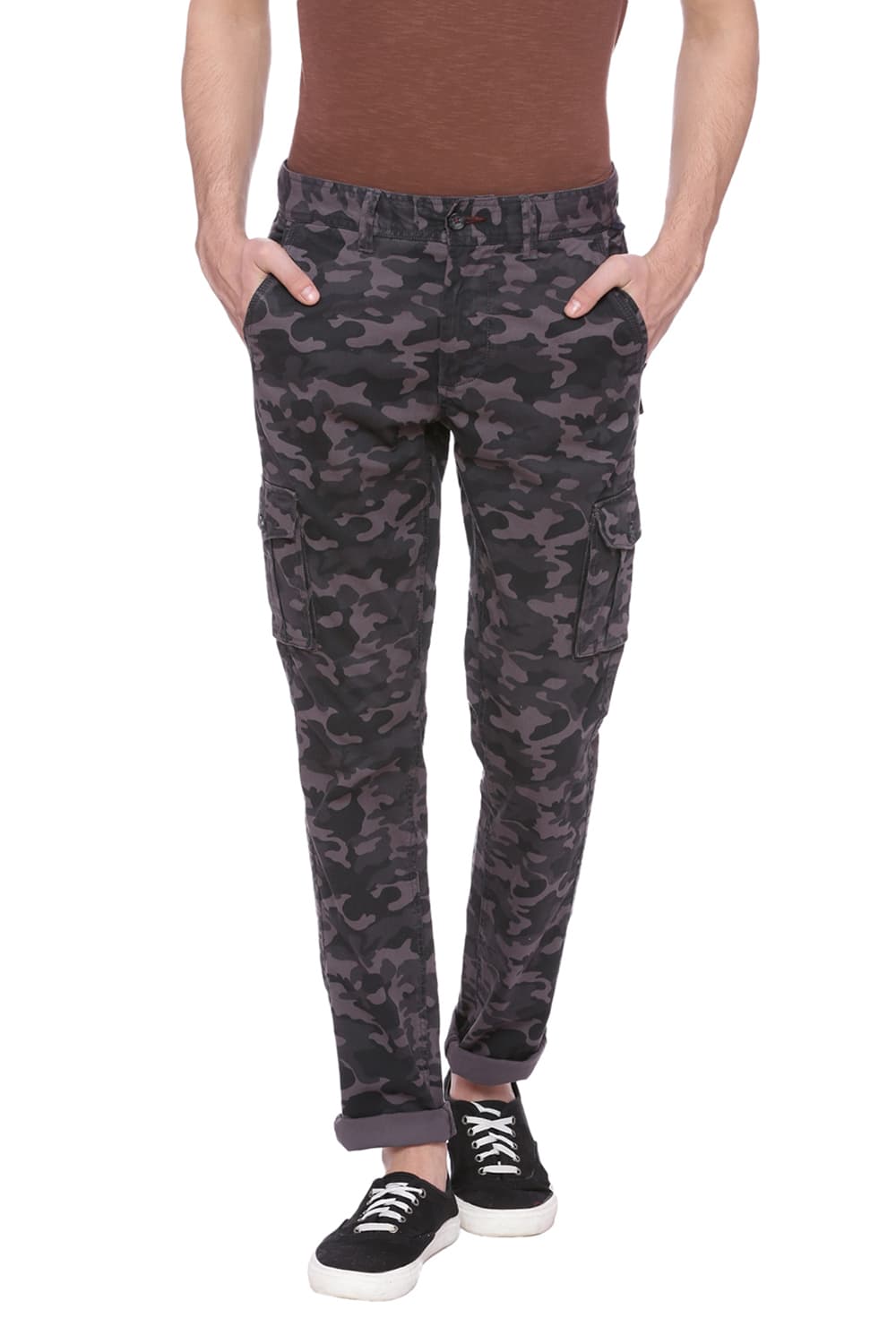 BASICS TAPERED FIT CARGO STRETCH TROUSER