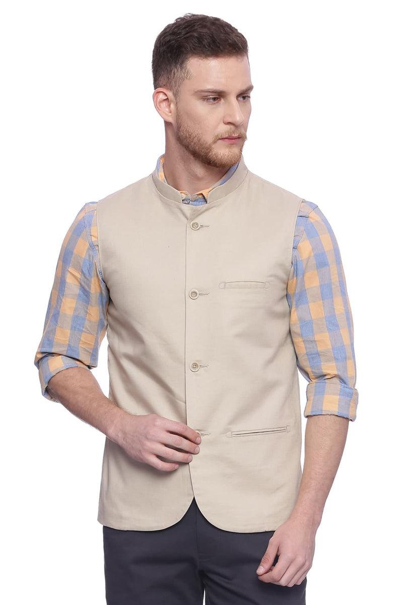 BASICS SLIM FIT BANDHGALA JACKET