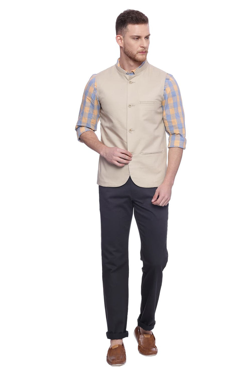 BASICS SLIM FIT BANDHGALA JACKET