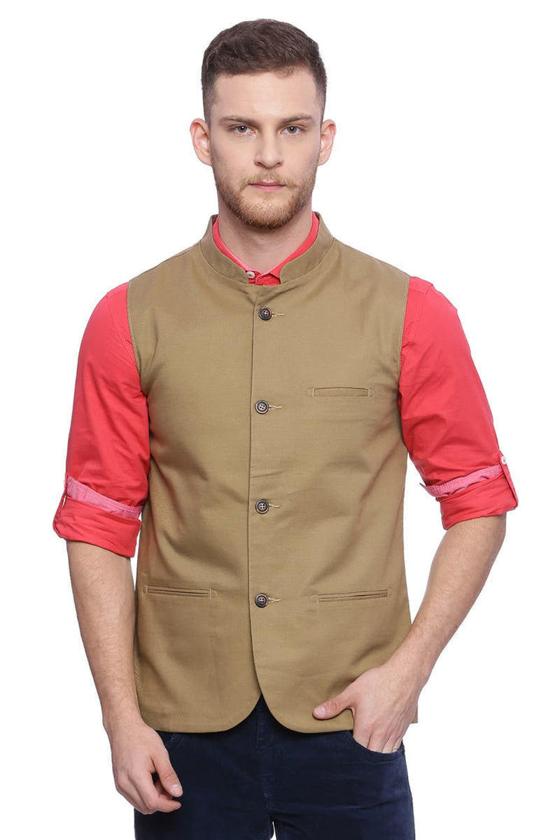 BASICS SLIM FIT BANDHGALA JACKET