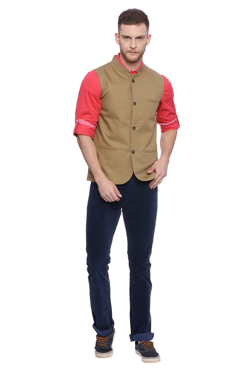 BASICS SLIM FIT BANDHGALA JACKET