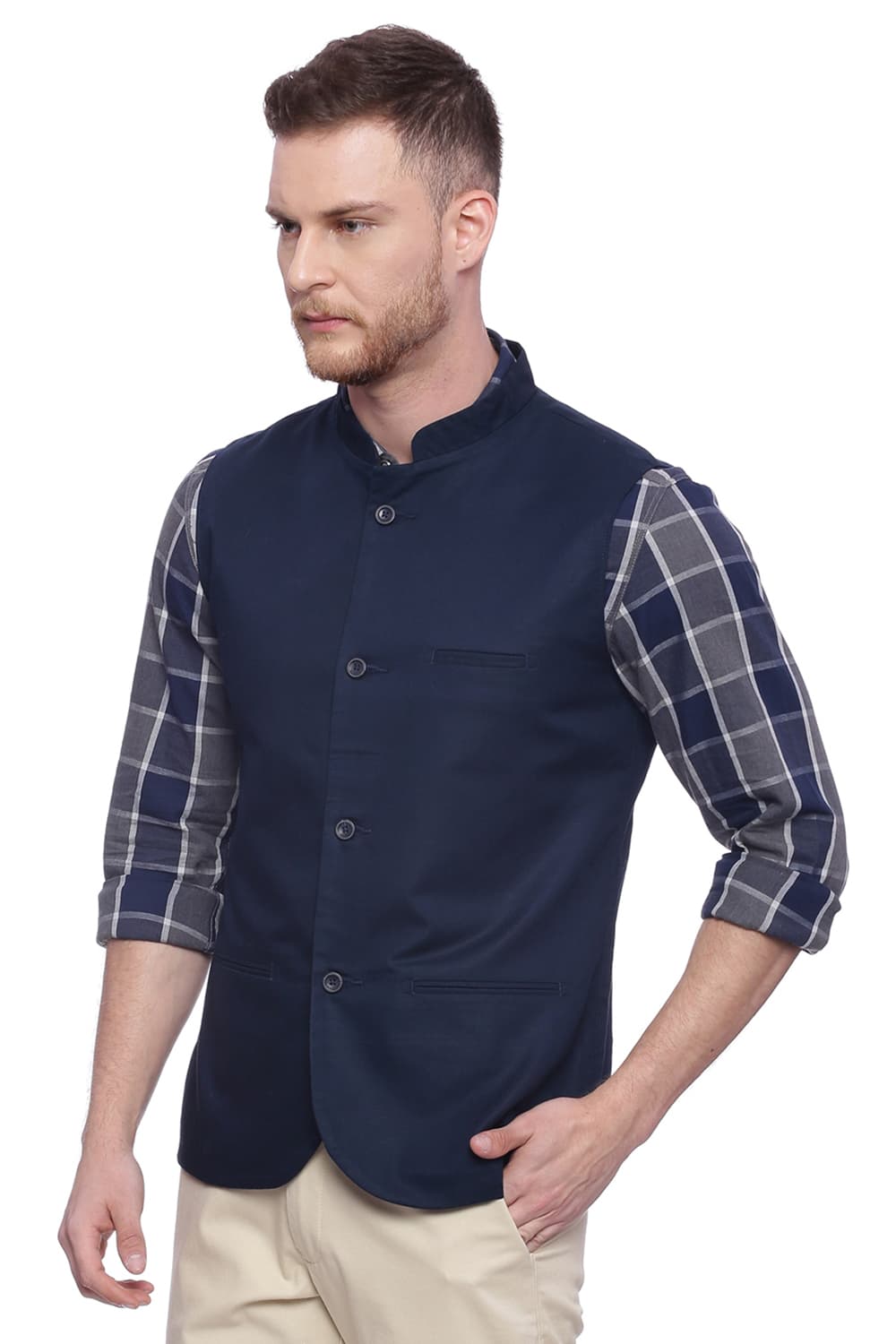 BASICS SLIM FIT BANDHGALA JACKET