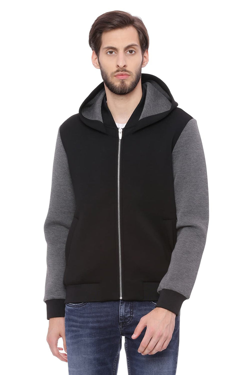 BASICS MUSCLE FIT HOODED KNIT JACKET