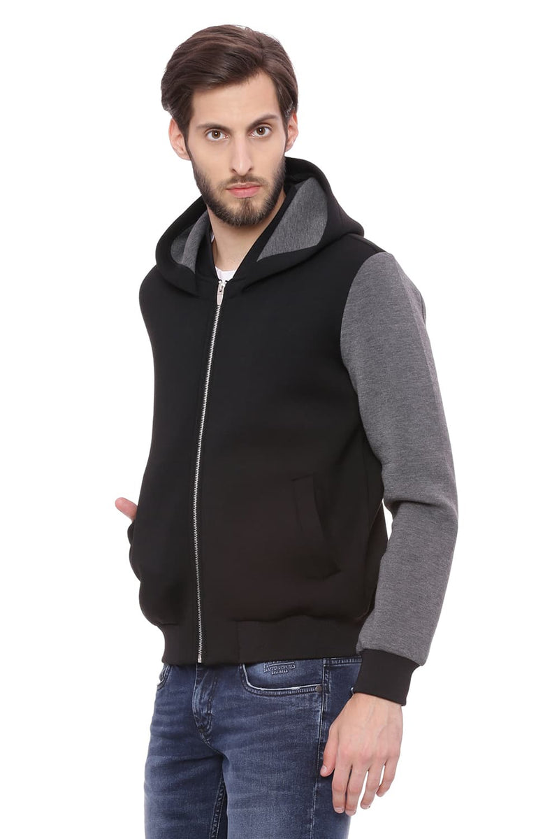 BASICS MUSCLE FIT HOODED KNIT JACKET