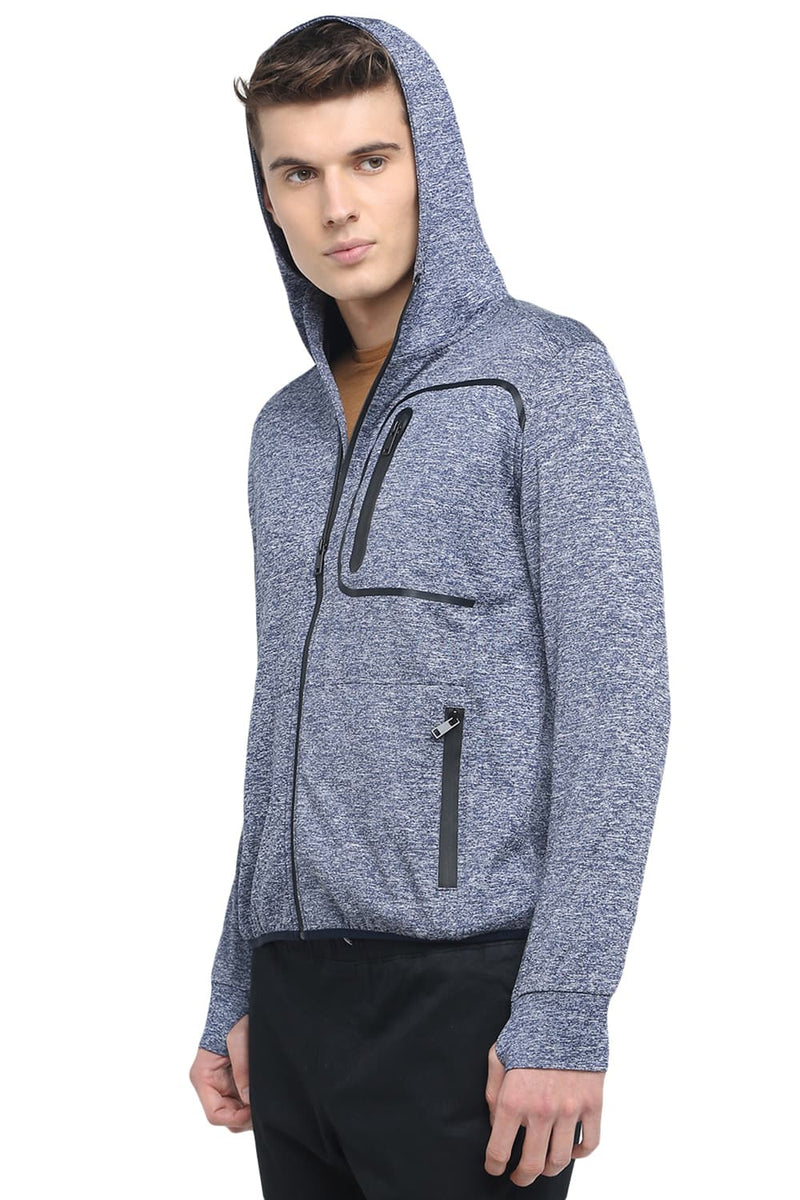 BASICS MUSCLE FIT HOODED KNIT JACKET