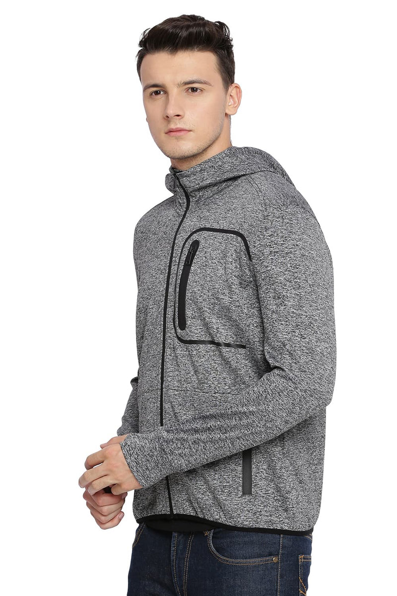 BASICS MUSCLE FIT HOODED KNIT JACKET