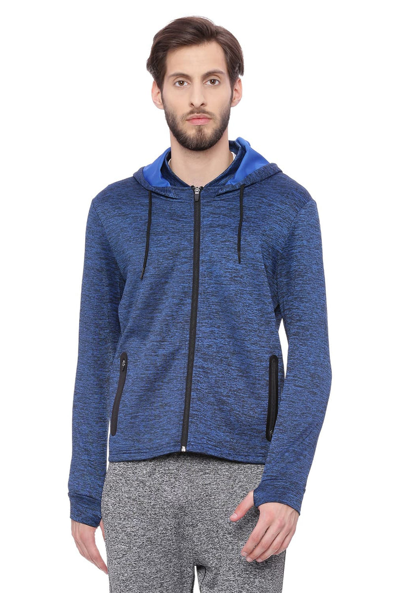 BASICS MUSCLE FIT HOODED KNIT JACKET