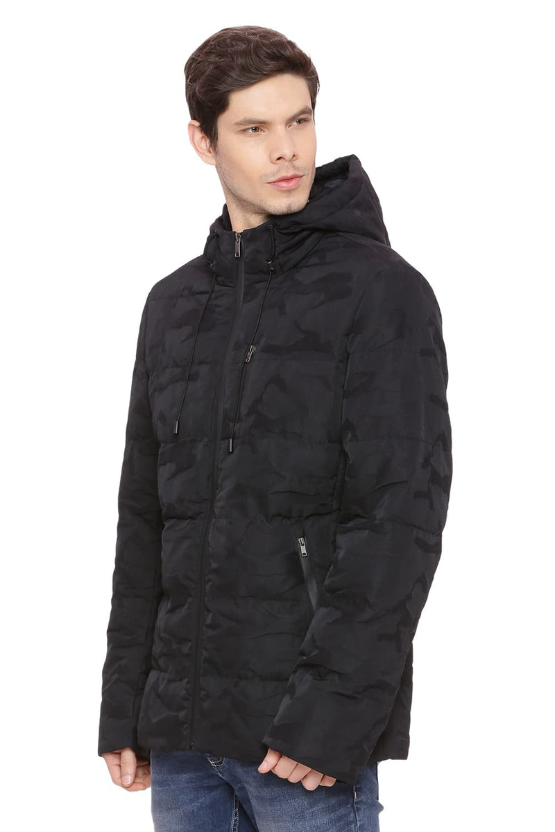 BASICS COMFORT FIT HOODED POLY FILL JACKET