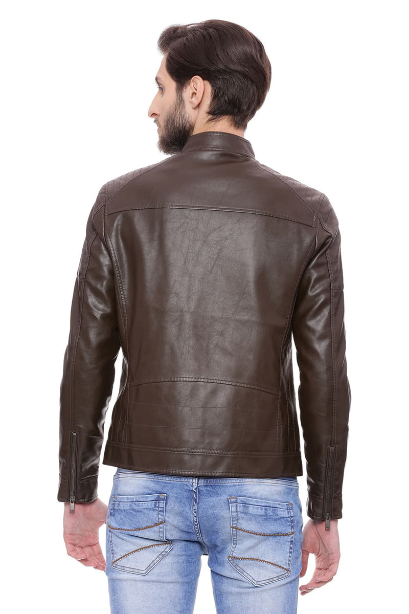 BASICS COMFORT FIT FAUX LEATHER JACKET