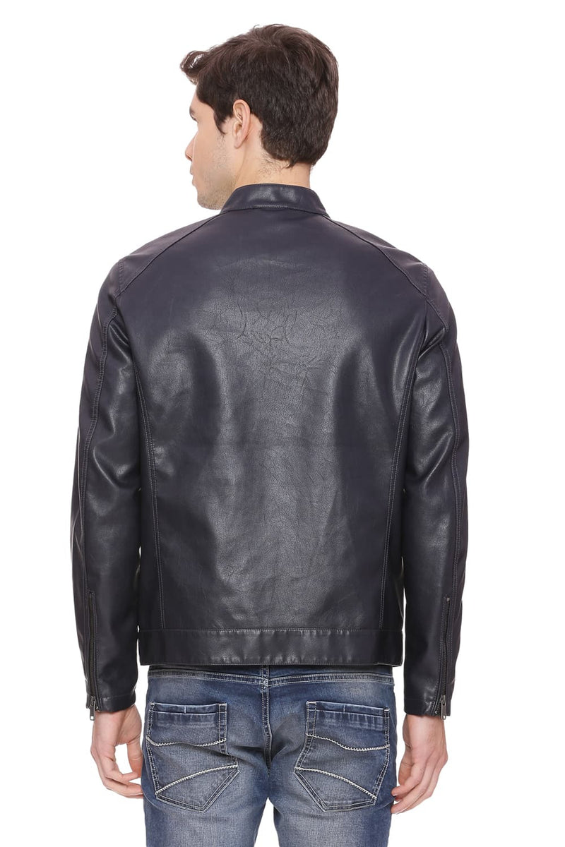 BASICS COMFORT FIT FAUX LEATHER JACKET