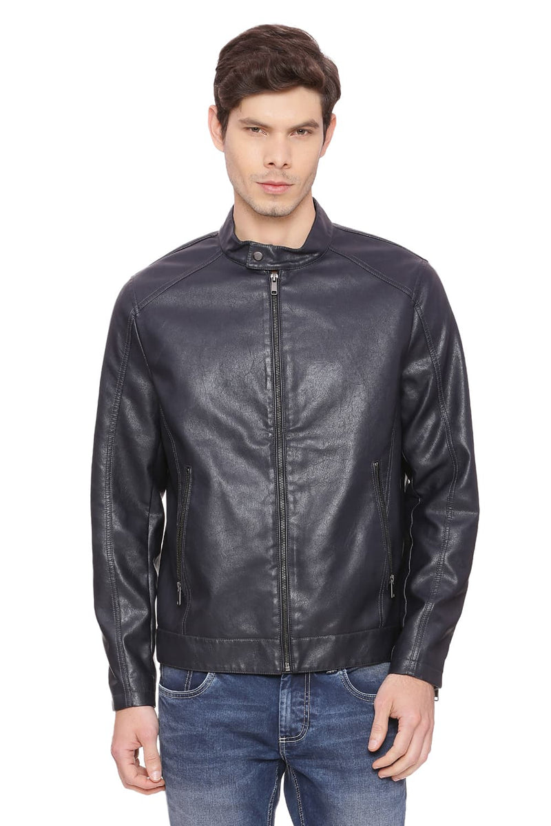 BASICS COMFORT FIT FAUX LEATHER JACKET