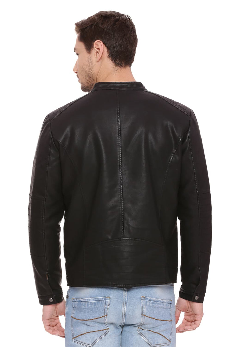 BASICS COMFORT FIT FAUX LEATHER JACKET