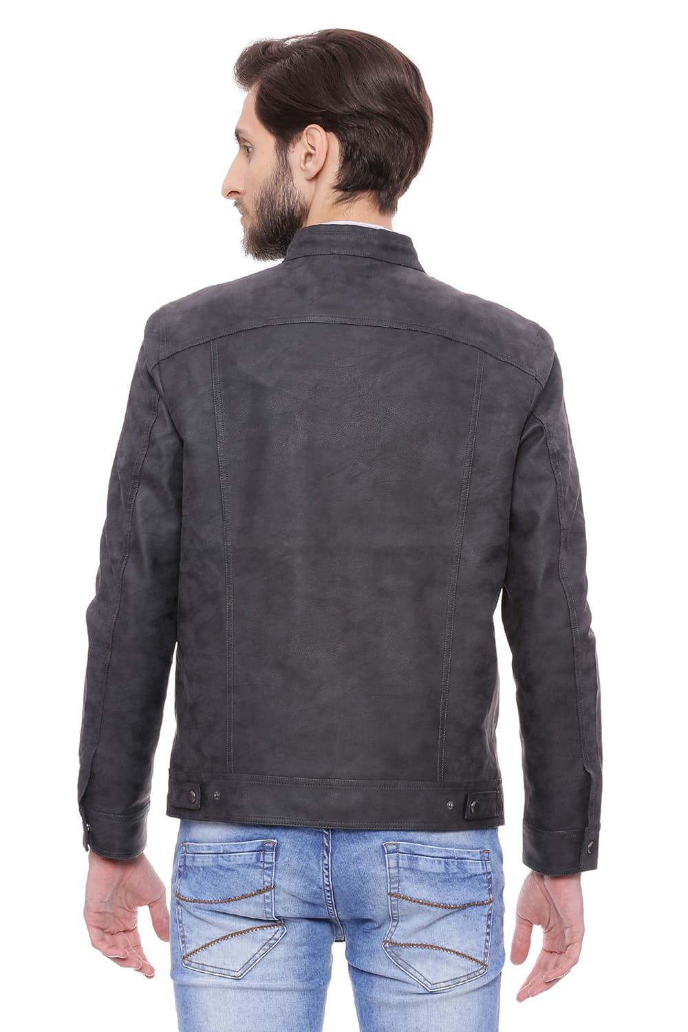 BASICS COMFORT FIT FAUX LEATHER JACKET